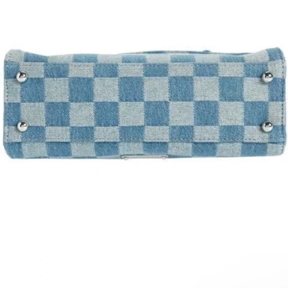Rebecca Minkoff Lou Top Handle Denim Crossbody Bag in Light Blue/Dark Blue NWOT - Picture 6 of 9
